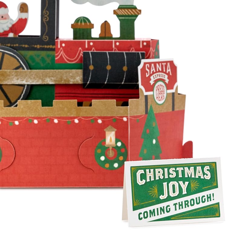 Hallmark Christmas Train Pop-Up Card with Sound – Moves and Deck the Halls