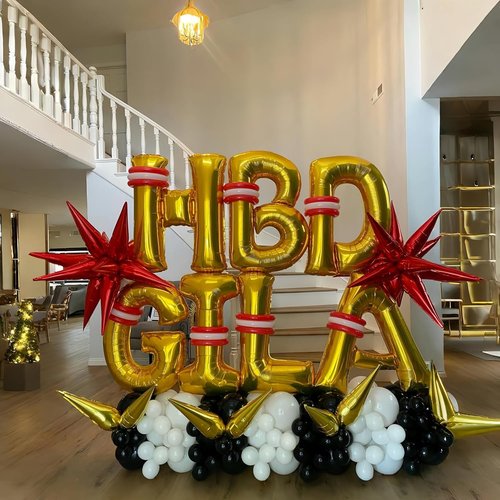 Giant C Gold Alphabet Balloon - 40 Inch Self-Inflating Mylar Letter for Birthday & Graduation Decor