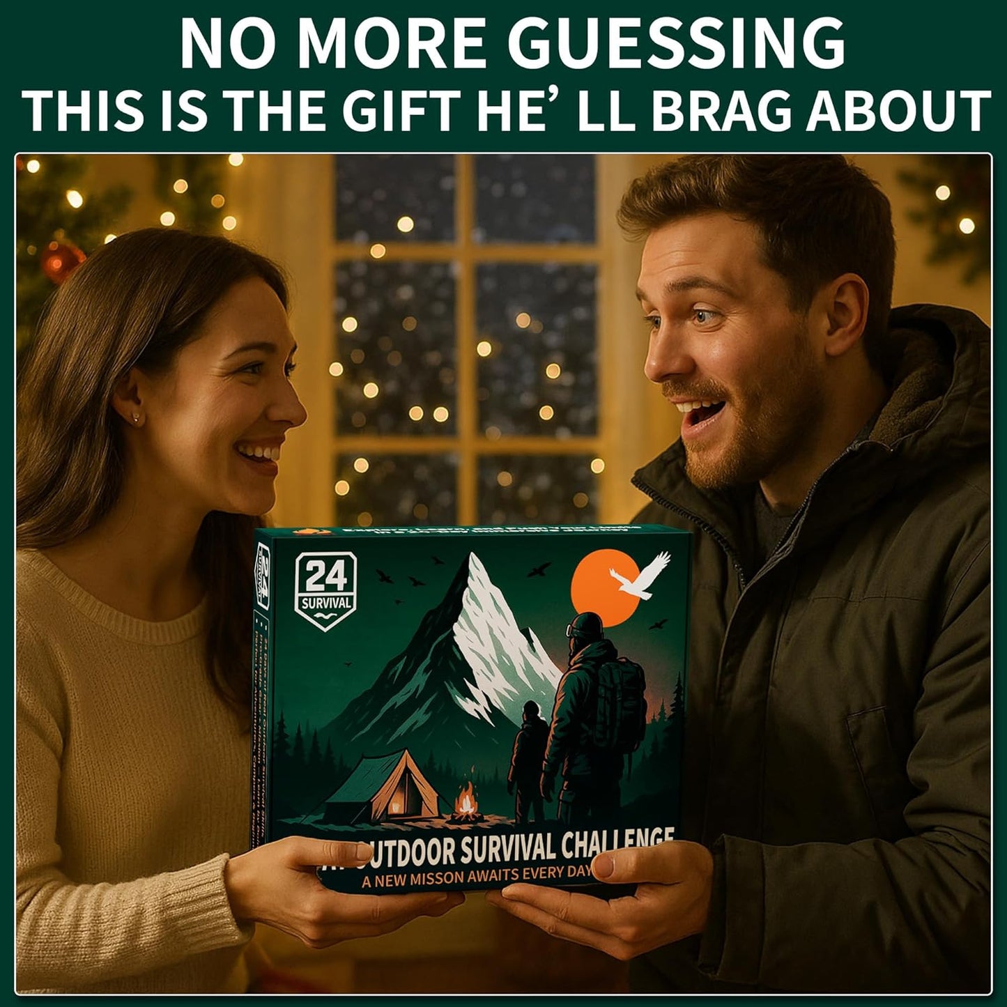 Survival Advent Calendar 2026 - 24-Day Christmas Countdown with Outdoor Survival Kit for Men