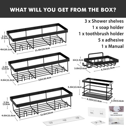 Moforoco Shower Caddy Organizer - 5 Pack Corner Shelves for Bathroom Storage & RV Essentials