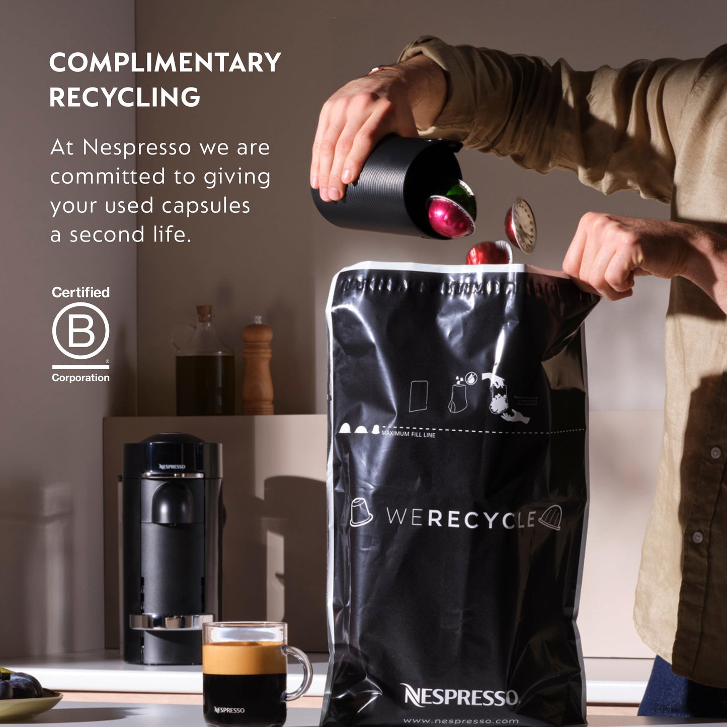 Nespresso Vertuo Plus Coffee and Espresso Maker by Breville, Ink Black with Aeroccino Milk Frother