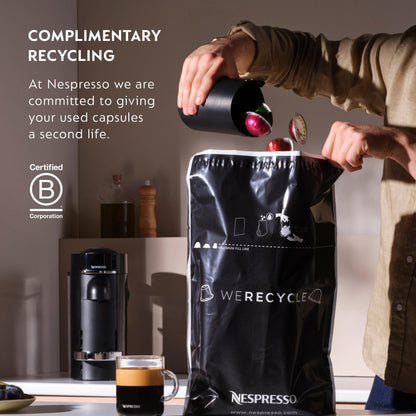 Nespresso Vertuo Plus Coffee and Espresso Maker by Breville, Ink Black with Aeroccino Milk Frother
