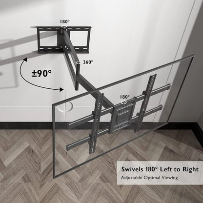 BONTEC Corner TV Wall Mount - Full Motion Dual Arm Bracket for 32-75 Inch TVs | 40.9” Extension, 132 lbs Capacity