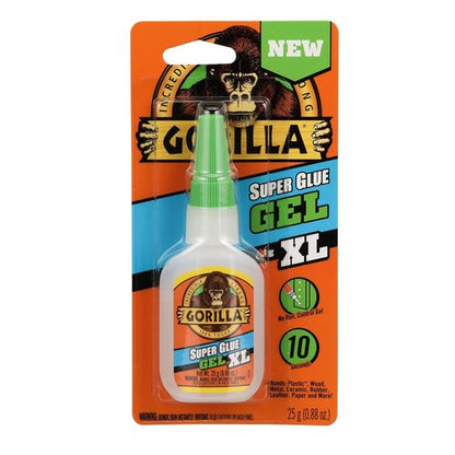Gorilla Super Glue Gel XL - Clear 25g | Fast-Setting, No-Drip Control for Precise Repairs