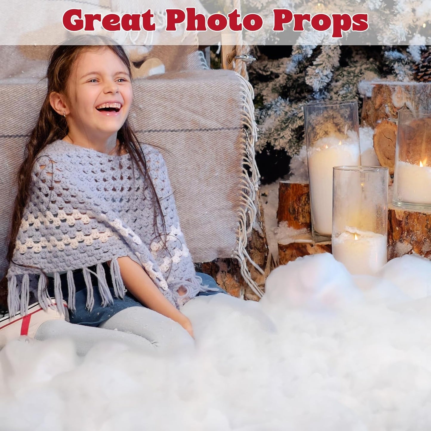 QZYL Snow Fluff | 18 Oz Vacuum Packaged Artificial Snow for Christmas Decor & Winter Displays