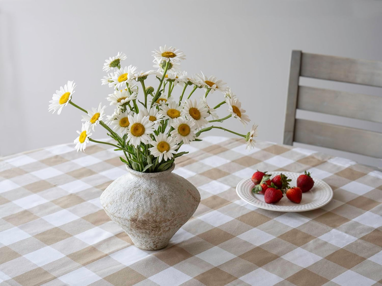Rustic Farmhouse Ceramic Vase - Handcrafted Distressed White Pottery for Home Decor | Perfect for Centerpieces & Gifts