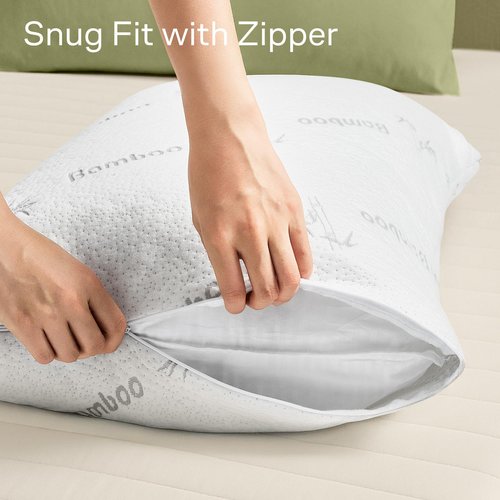 Niagara Sleep Solution Cloud-Like Pillow Protectors with Zipper Queen Size - Breathable Cooling Pillow Covers for Hot Sleepers - 100% Resistant to Stains, Dust & Dirt (White 2-Pack)
