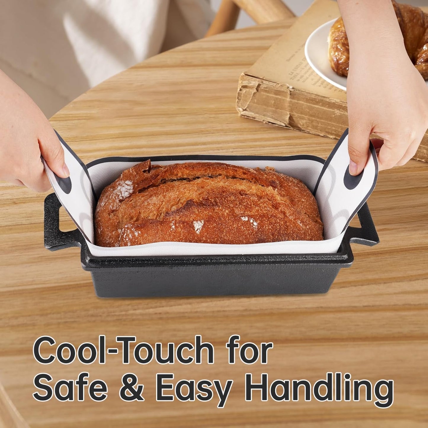NiHome Silicone Bread Loaf Pan Liners - Reusable Nonstick Design for 9x5, 9.5x5, & 10x5 Inch Pans | Easy to Clean