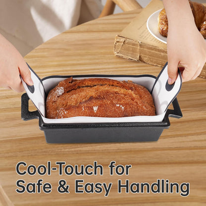NiHome Silicone Bread Loaf Pan Liners - Reusable Nonstick Design for 9x5, 9.5x5, & 10x5 Inch Pans | Easy to Clean