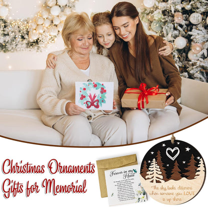 4" Memorial Christmas Ornament 2025 - Angel Wings Keychain & Condolence Card | Sympathy Gift for Loved Ones