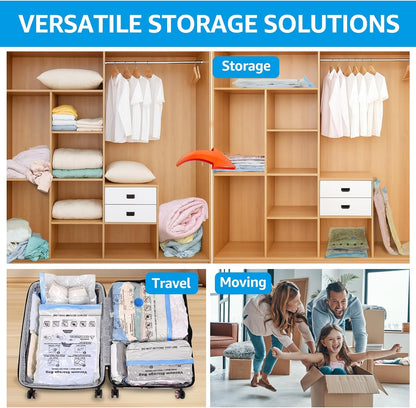 BoxLegend Vacuum Storage Bags - Thickened Waterproof Seal Bags with Hand Pump | 6 Medium 19.68’’x27.56’’ for Clothing & Bedding Storage