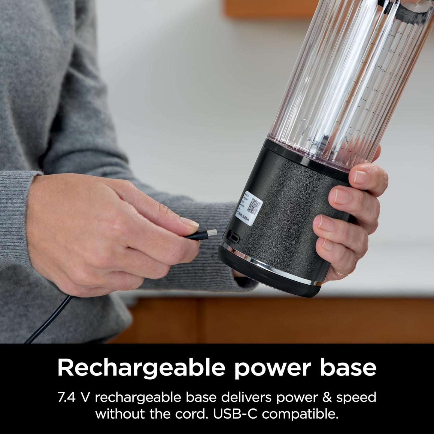 Ninja Blast Portable Blender - Cordless 18oz Personal Blender for Smoothies & Shakes | BPA-Free, Leakproof, USB-C Rechargeable, Black Glitter