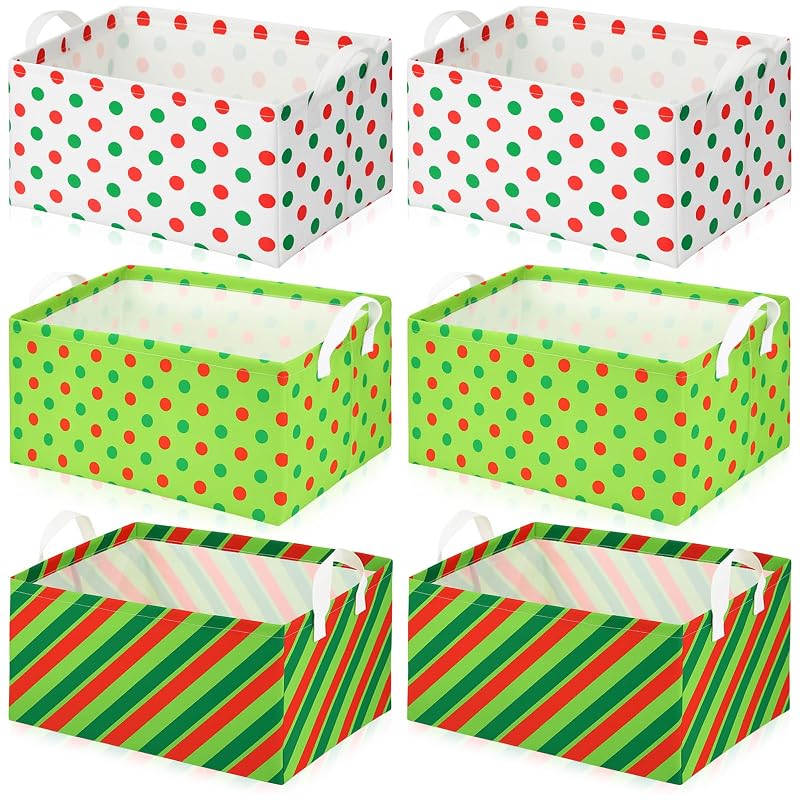 6 Pack Large Christmas Storage Baskets - Classic (Variation: Classic)