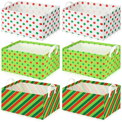 6 Pack Large Christmas Storage Baskets - Classic (Variation: Classic)