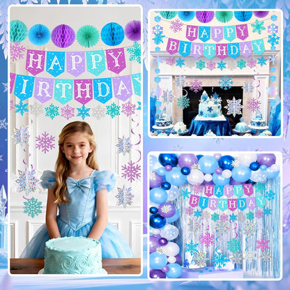 Snowflakes Decorations - Frozen Birthday Party Garland | Winter Wonderland Christmas Decor