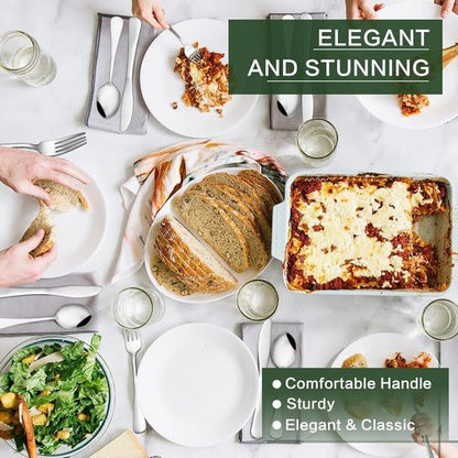 CEKEE Stainless Steel Silverware Set - 80 Pieces Flatware with Serving Utensils for 12 | Heavy-Duty, Dishwasher Safe