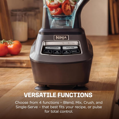 Ninja Kitchen System Food Processor & Blender - 1500W All-in-One for Smoothies, Salsa & More | Black | Includes Pitcher & To-Go Cups