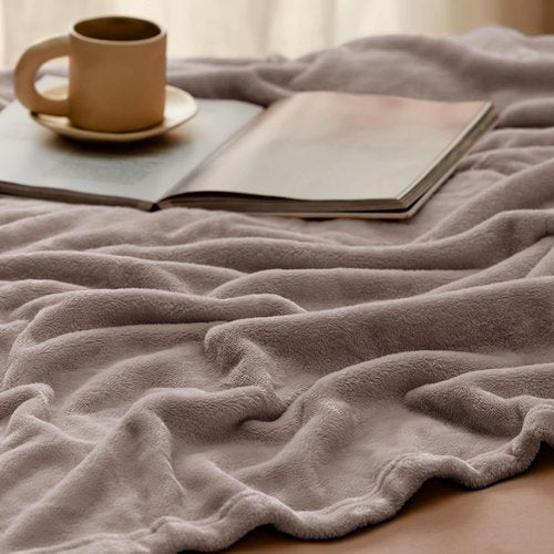 Bedsure GentleSoft Fleece Throw Blanket - XL Mocha Brown, 300GSM Soft & Cozy for Bed, Sofa, Travel | 50x70 Inches