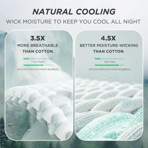 Bedsure Cooling Waffle Blanket - Lightweight Cotton & Bamboo Blend for Hot Sleepers | Queen Size, Ivory, 90x90 Inches