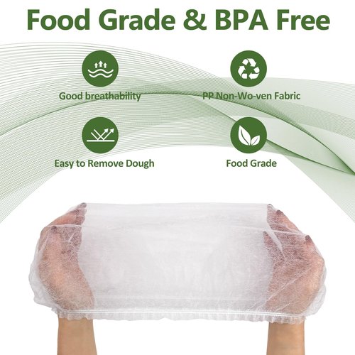 100 Pack Banneton Bread Proofing Basket Liner,21" Bread Bowls Liner Non-Stick Dough,BPA-Free Non Woven Sourdough Bread Basket Liners,Elastic Banneton Liners for Prevents Dough from Sticking to Basket