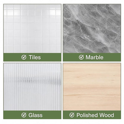 57x15.75 Inch Glassless Mirror - White, No-Drill Wall Mount, Self-Adhesive