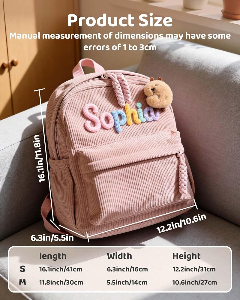 Personalized Toddler Backpack with Name - Pink Custom Backpack for Kids