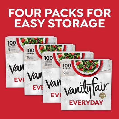 Vanity Fair Everyday Paper Napkins - Soft & Smooth Disposable Napkins | 400 Count for Daily Use