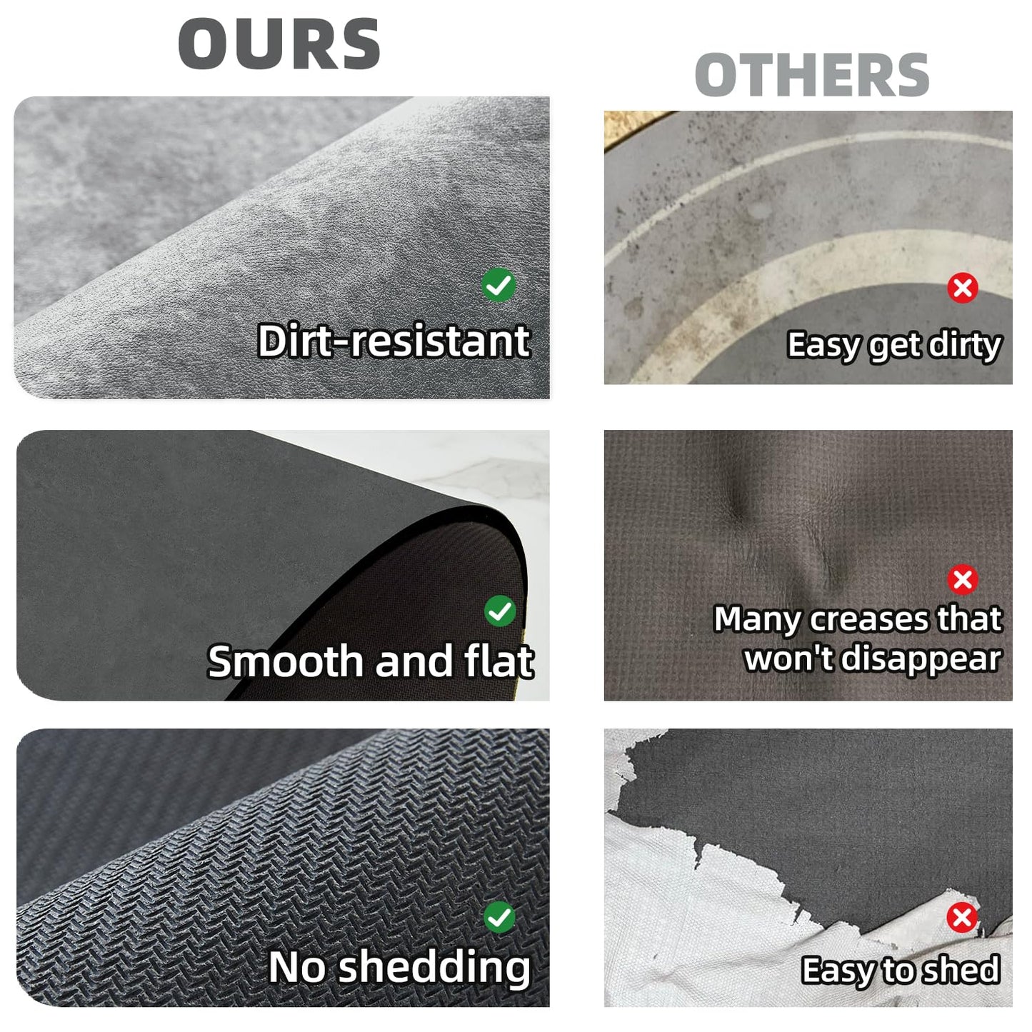 TYUU Toilet Rug, Thin Toilet Rugs U Shaped Washable Non Slip Absorbent Quick Dry Low Pile Toilet Mat, 20"x24" U Shape Light Grey