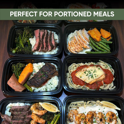 Skiennix 38 oz Meal Prep Containers - 50 Pack Reusable, BPA-Free, Leakproof & Stackable | Microwave & Dishwasher Safe