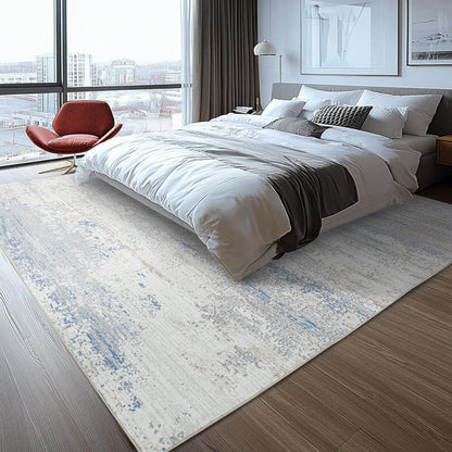 Skiennix Washable Area Rug - Modern Abstract Design, 8x10 Size, Soft Low Pile with Non-Slip Backing