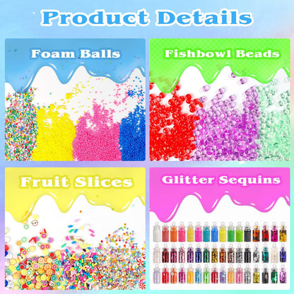 Skiennix Slime Making Supplies Kit - 175 Pack of Charms & Foam Balls for Creative Slime Fun