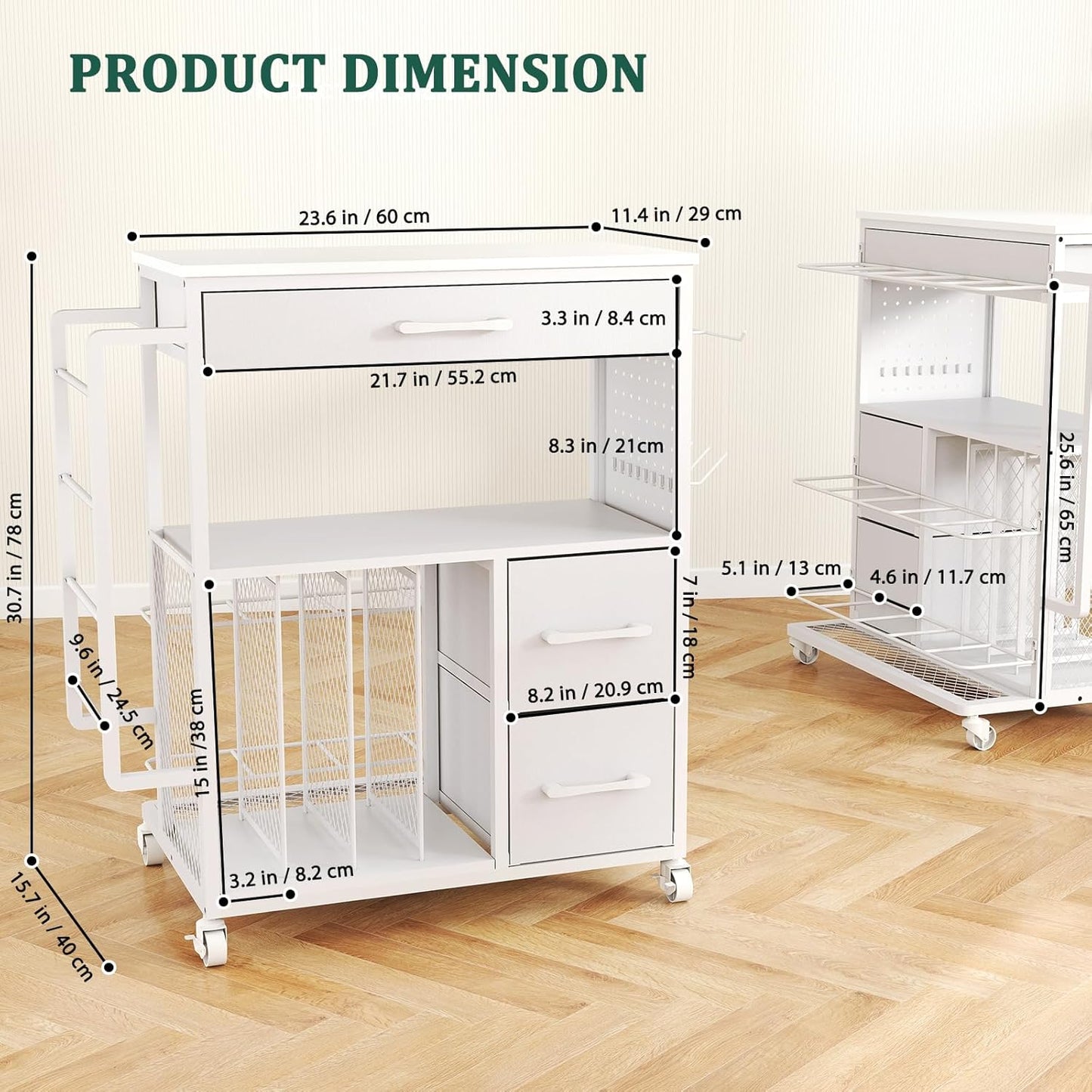 Wrapping Paper Storage Cart by [Brand Name] - Upgraded Rolling Organizer with Silent Wheels | Craft Storage for Gift Wrap, Ribbons & Bags