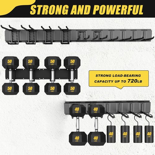 Garage Tool Organizer by [Brand Name] - 64'' Wall-Mounted Adjustable Hanger Rack with 18 Heavy-Duty Hooks