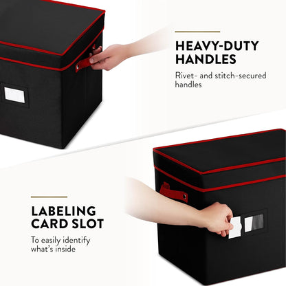 Premium Christmas Bauble Storage Box - 128 Compartment Ornament Organizer | Tear-Proof 600D Oxford Fabric