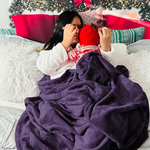 Bedsure GentleSoft Fleece Blanket - Lightweight Plush Cozy Twin Size Purple 60x80 Inches for Home & Travel