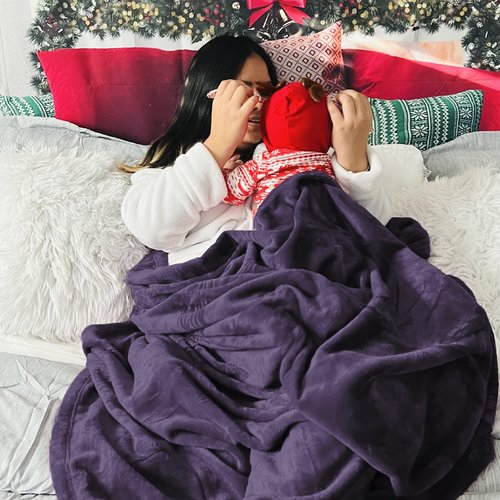 Bedsure Fleece Blanket Twin Blanket Purple - 300GSM Soft Lightweight Plush Cozy Twin XL Blankets for Bed, Sofa, Couch, Travel, Camping, 66 inch X 90 inch