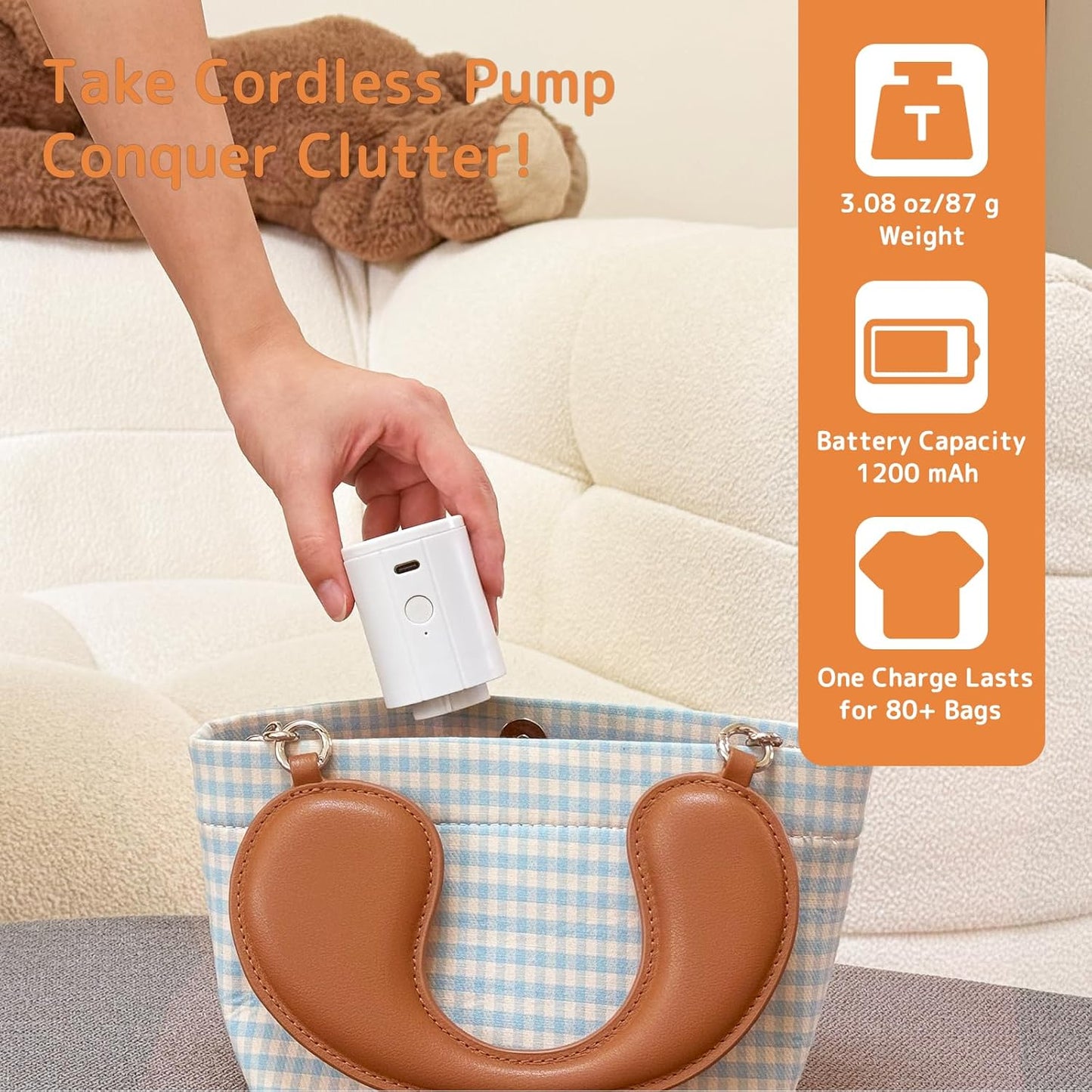 Travel Vacuum Bags - 12 Pack Compression Bags with Rechargeable Mini Pump for Luggage & Suitcase