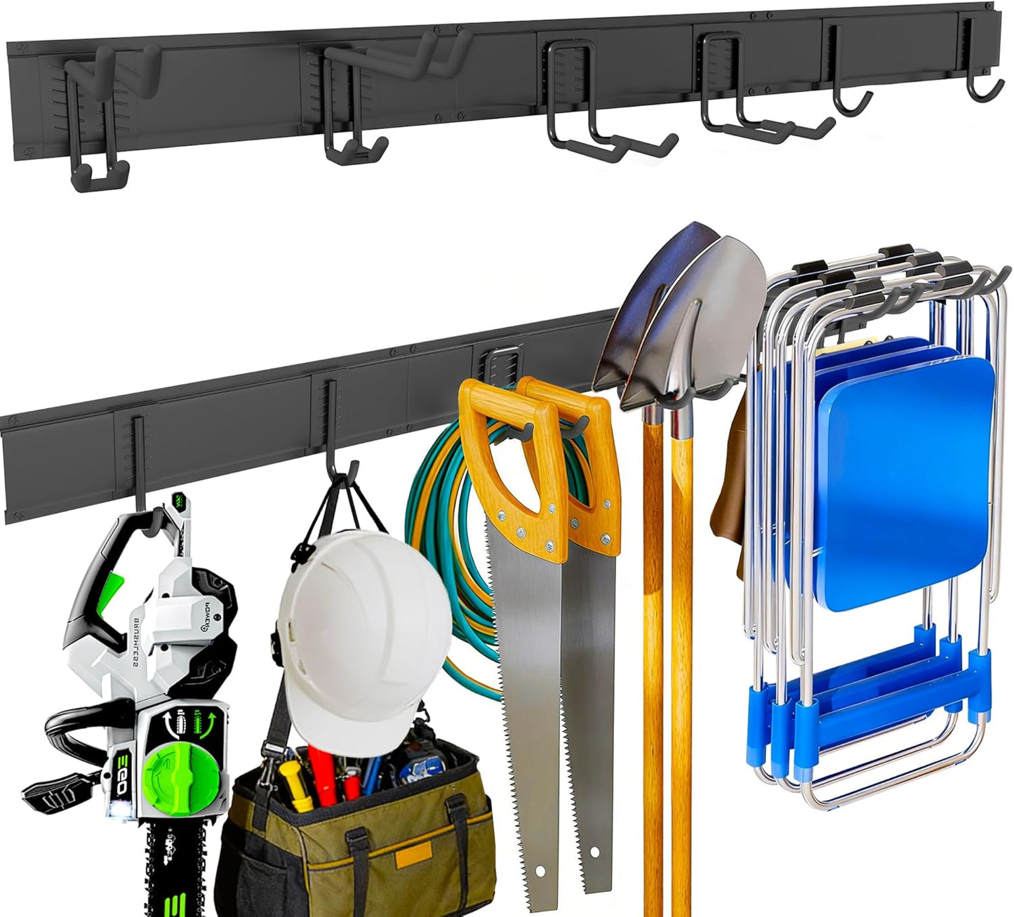 Ultrawall Garden Tool Organizer - 48 Inch Heavy Duty Wall Mount for Tools | 400lb Capacity