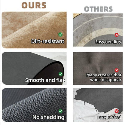 TYUU Toilet Rug, Thin Toilet Rugs U Shaped Washable Non Slip Absorbent Quick Dry Low Pile Toilet Mat, 20"x24" U Shape Camel
