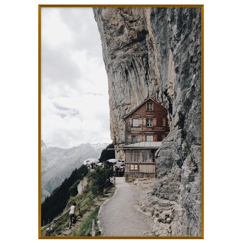 Frametory, A1 Aluminum Poster Frames, Acrylic Front, Thin Metal Picture Frame for 23.4x33.1 Photos, Horizontal/Vertical Wall Mount (1 Pack, Bronze)