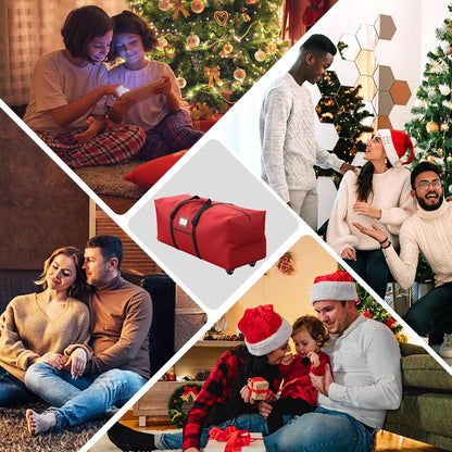Rolling Christmas Tree Storage Bag - Extra Large Fits Up to 7.5 ft Trees | Dust & Moisture Resistant (Red)