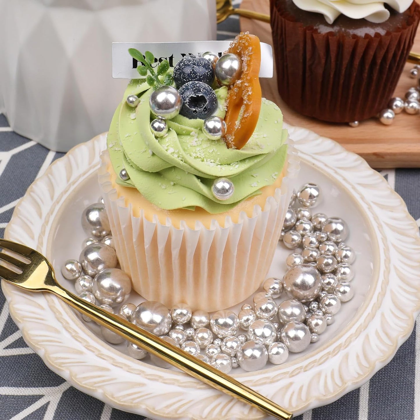 Silver Sprinkles | Edible Silver Pearl Cake Decorating Toppings - 130g/4.6oz for Weddings & Parties