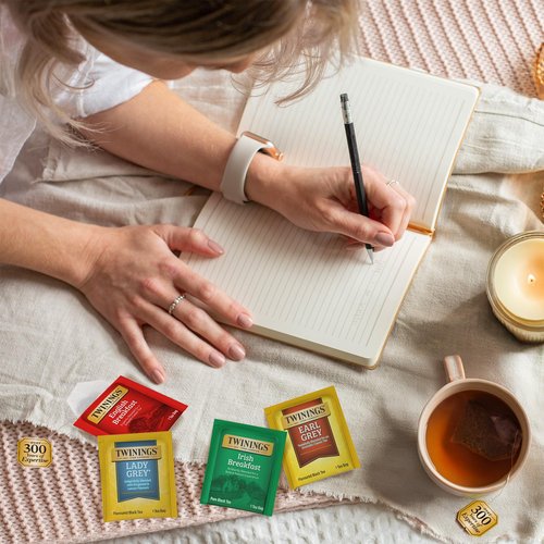 Twinings Variety Pack Black Tea Bags, 20 Count (Pack of 6), Includes English Breakfast, Early Grey, Irish Breakfast, and Lady Grey, Caffeinated, Enjoy Hot or Iced, 120 Teabags