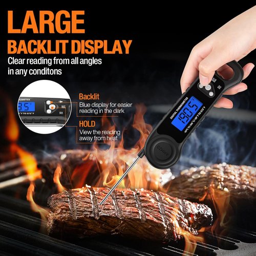 AMMZO Digital Meat Thermometer - Instant Read Food Thermometer for Cooking & Grilling | Essential Kitchen Gadget