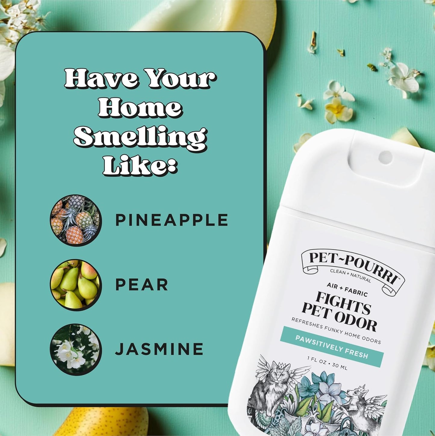 Poo-Pourri Pawsitively Fresh Pocket Deodorizer Spray - Natural Pet Odor Remover for Dogs & Cats - Vet Recommended