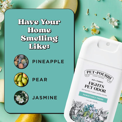 Poo-Pourri Pawsitively Fresh Pocket Deodorizer Spray - Natural Pet Odor Remover for Dogs & Cats - Vet Recommended