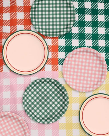 Fetti Gingham Checkered Tablecloth - Washable 9ft | Perfect for Bachelorette Parties & Baby Showers