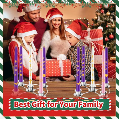 Advent Wreath Candle Holder - Elegant Silver Design for Tapered Advent Candles | Perfect for Christmas Decor