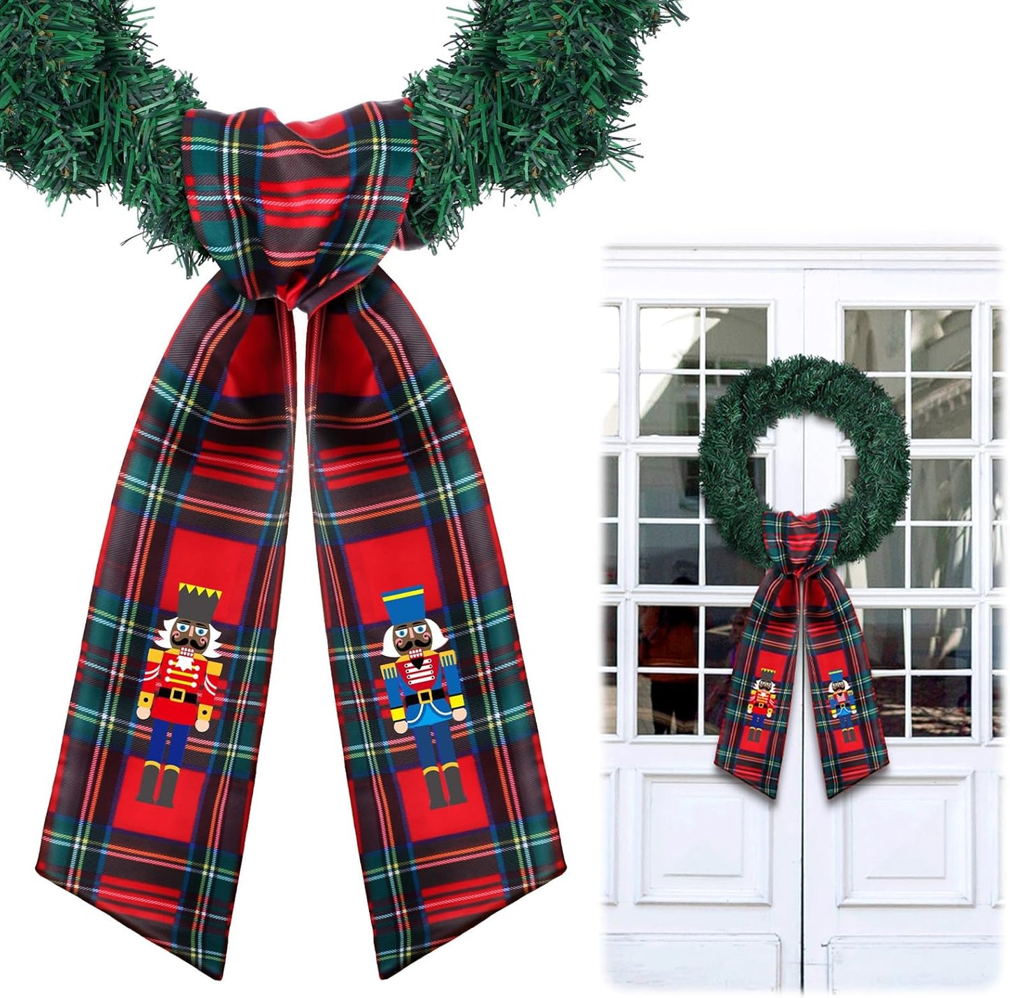 Regine Switzerland Wreath Sash - Satin Blank Sashes for Embroidery | Indoor/Outdoor Home Decor (Red, Black)