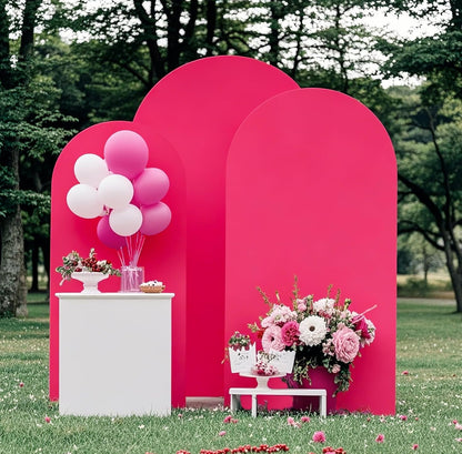 Skiennix 7.2 FT Hot Pink Spandex Arch Backdrop Cover - Perfect for Weddings & Baby Showers
